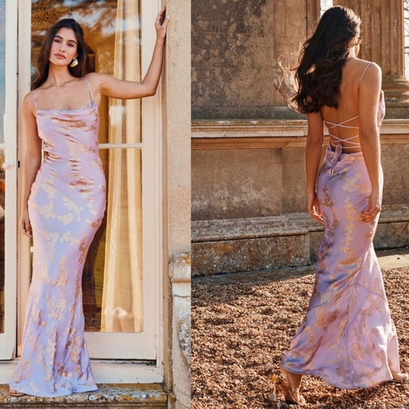 House of CB Dresses & Skirts - HOUSE OF CB 'Capriana'  Orchid Jacquard Satin Gown